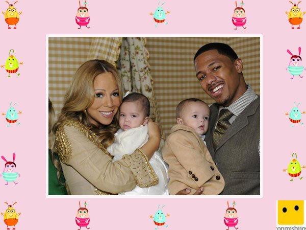 La cantante Mariah Carey y su marido con sus hijos mellizos