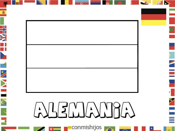 Bandera de Alemania. Dibujos de banderas para pintar