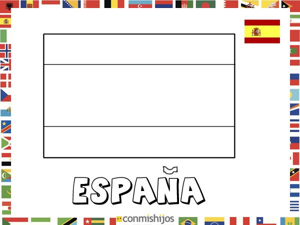 Bandera de España. Dibujos de banderas para pintar