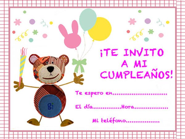 Propuestas de invitaciones de cumpleaños para niños con el Oso Traposo