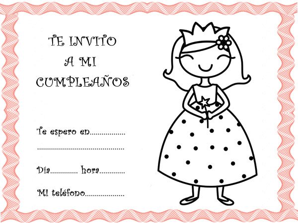 Tarjetas con princesas para para invitar a fiestas de cumpleaños