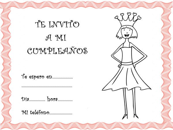 Invitaciones de cumpleaños con princesas de cuento y fantasía