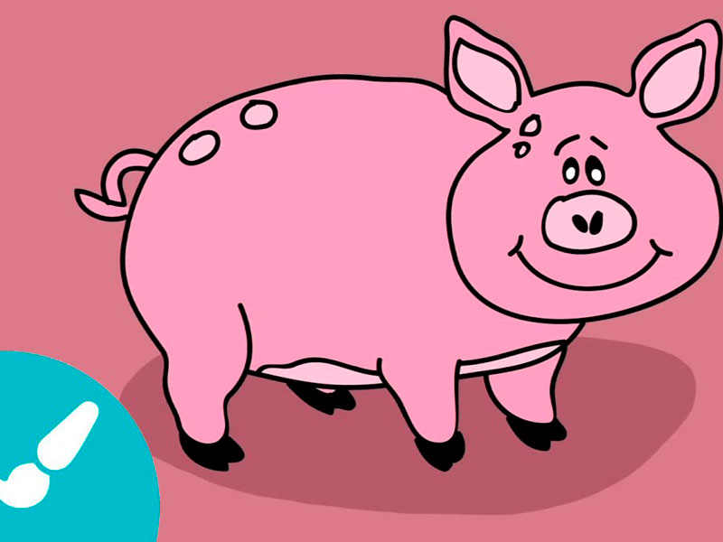 Cómo dibujar un cerdo (vídeo paso a paso). Dibujos para niños