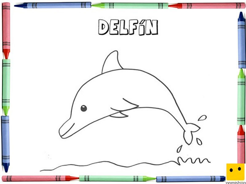 Dibujos para colorear con los niños de animales marinos