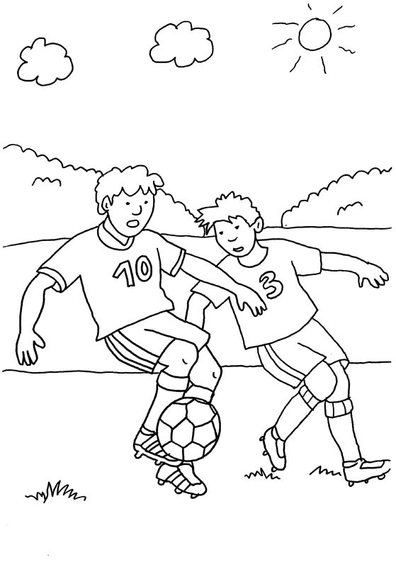 Partido de fútbol: dibujo para colorear e imprimir