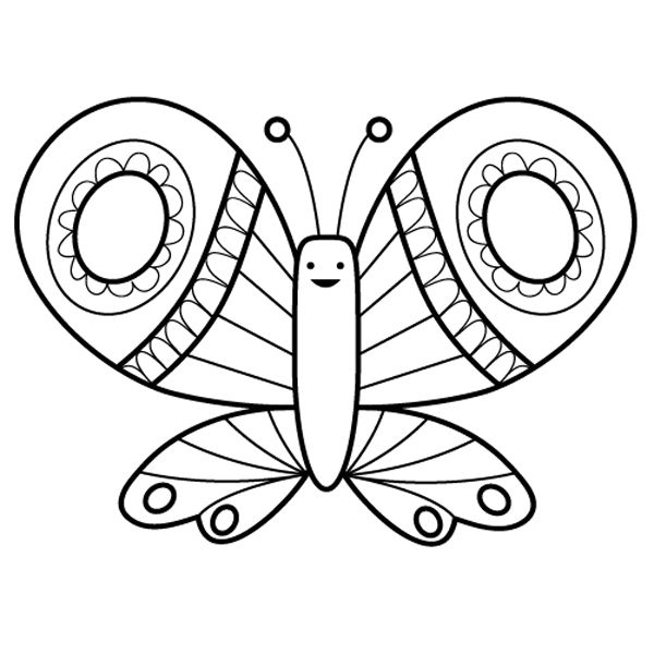 Mariposa de colores: dibujo para colorear e imprimir