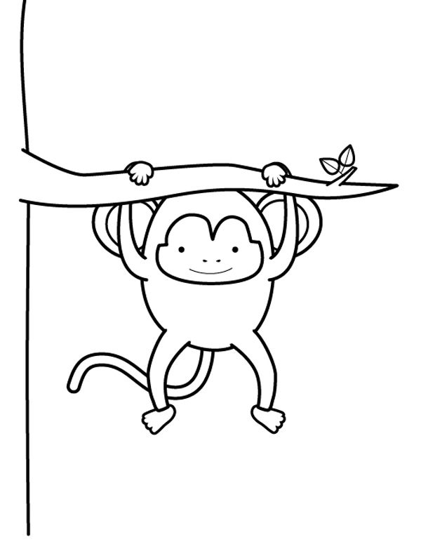 Mono divirtiéndose: dibujo para colorear e imprimir
