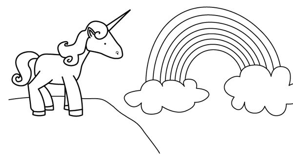 Unicornio: dibujo para colorear e imprimir