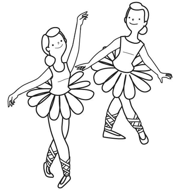 Bailarinas de ballet: dibujo para colorear e imprimir