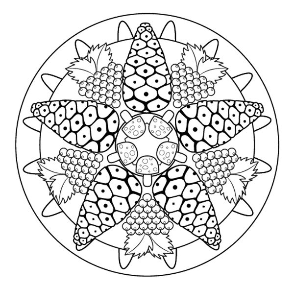 Mandala de otoño: dibujo para colorear e imprimir