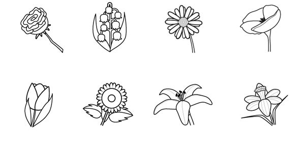 Imágenes de flores: dibujo para colorear e imprimir