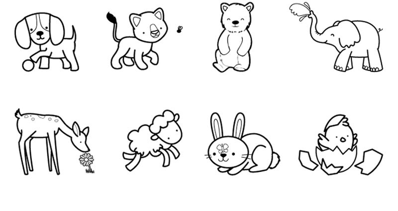 Crías de animales: dibujo para colorear e imprimir