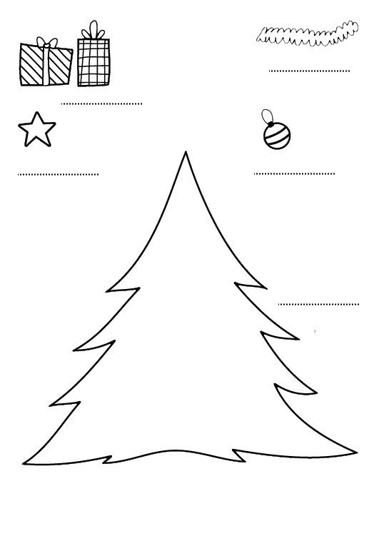 Ennegrecer Propuesta Flexible Decorar el árbol de Navidad: dibujo para imprimir y colorear