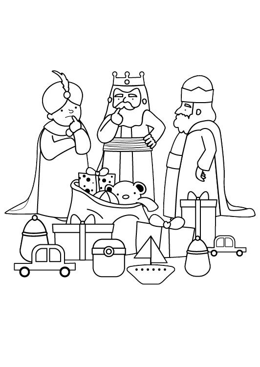 Reyes Magos: dibujo para colorear e imprimir