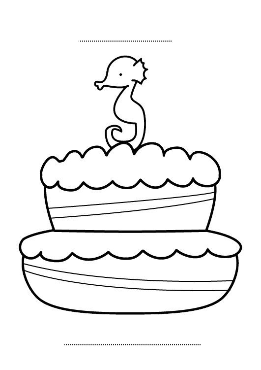 Tarta de cumpleaños 3 años: dibujo para colorear e imprimir