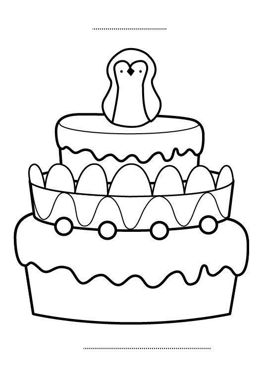 Reducción influenza Tener un picnic Tarta de cumpleaños 8 años: dibujo para colorear e imprimir