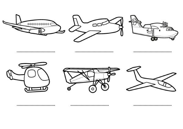 Aviones: dibujos para colorear e imprimir