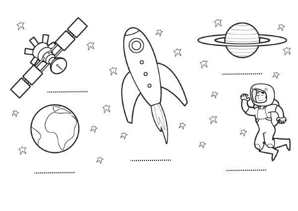 El espacio: dibujos para colorear e imprimir