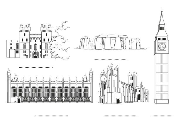 Inglaterra: dibujo para colorear e imprimir