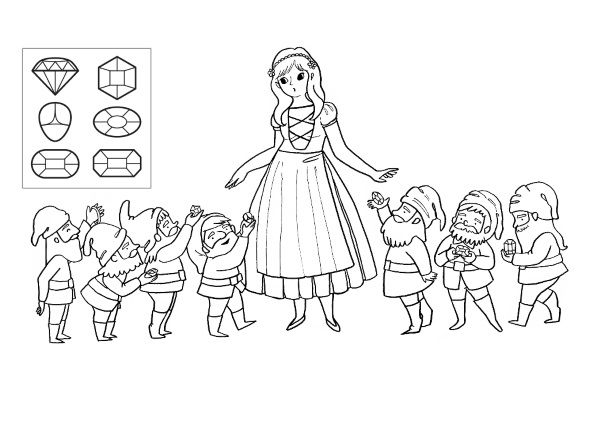 Blancanieves: dibujo para colorear e imprimir