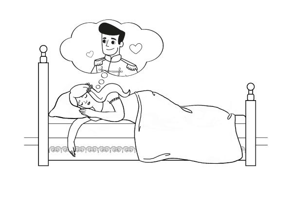 La bella durmiente: dibujo para colorear e imprimir