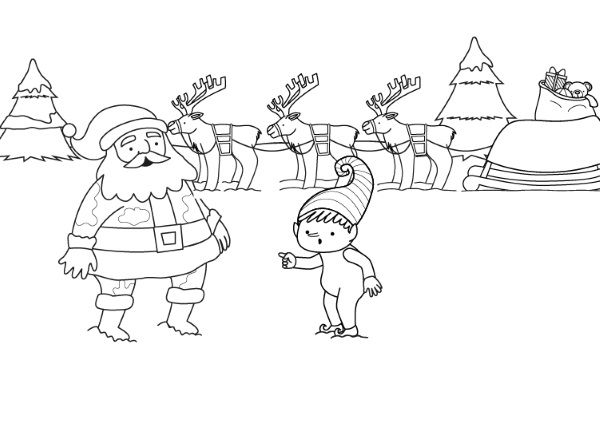 El traje de Papá Noel: dibujo para colorear e imprimir