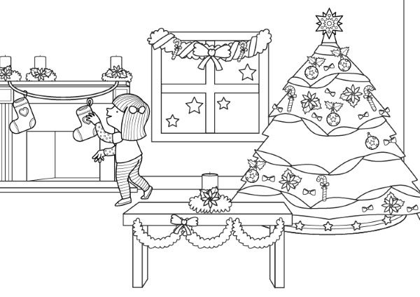 Decoración de Navidad: dibujo para colorear e imprimir