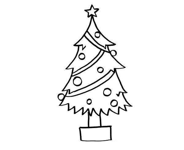 Árbol de Navidad: dibujo para colorear e imprimir