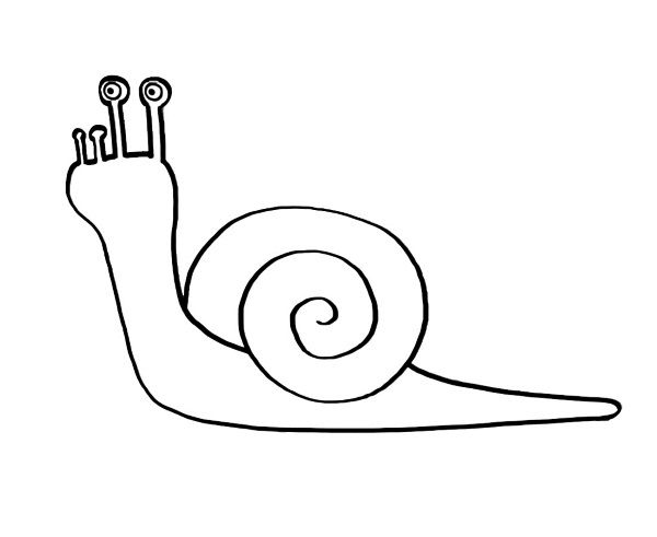 La carrera del caracol: dibujo para colorear e imprimir