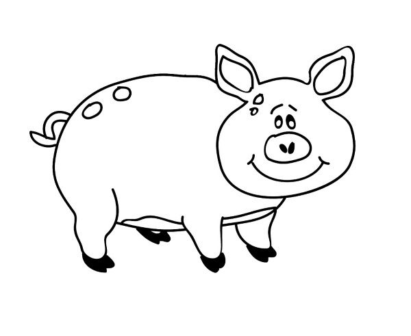 Cerdito rosa: dibujo para colorear e imprimir