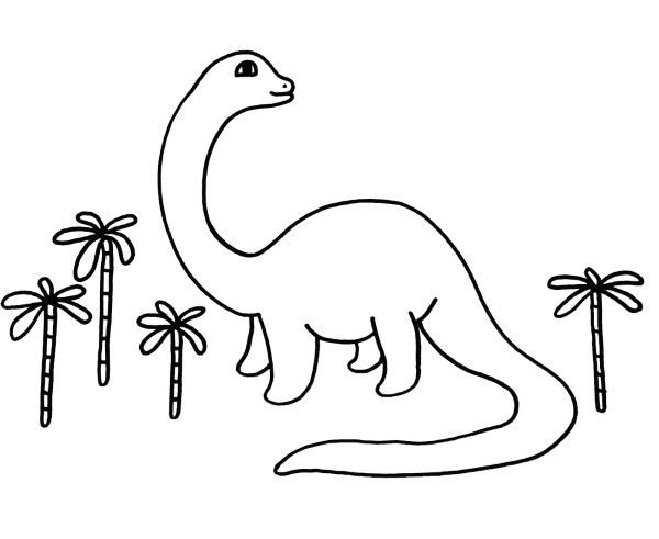 Un dinosaurio: dibujo para colorear e imprimir