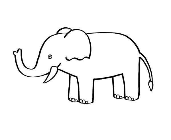 Un elefante: dibujo para colorear e imprimir