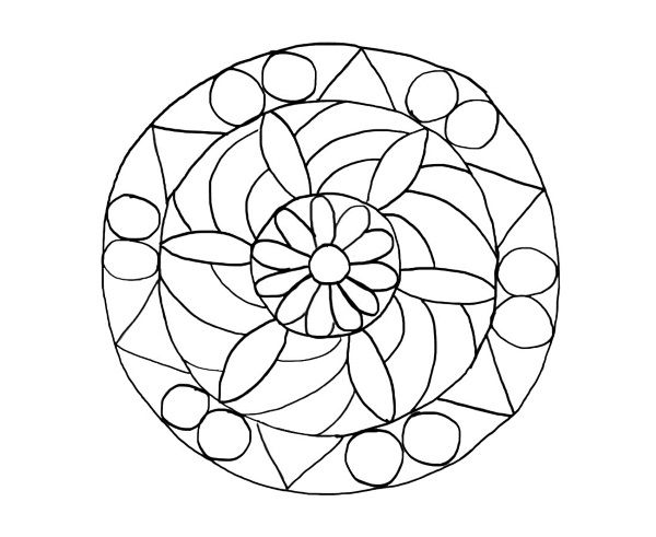 En el nombre Credencial descuento Mandala de flores: dibujo para colorear e imprimir