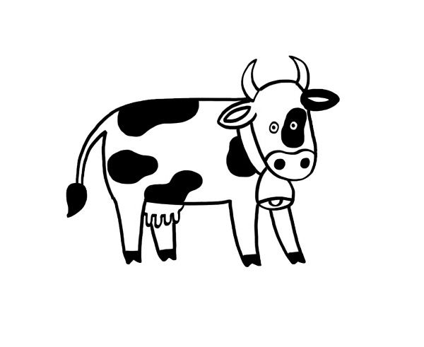 Vaca: dibujo para colorear e imprimir