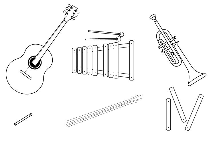 Taller de lutier: dibujo para colorear e imprimir