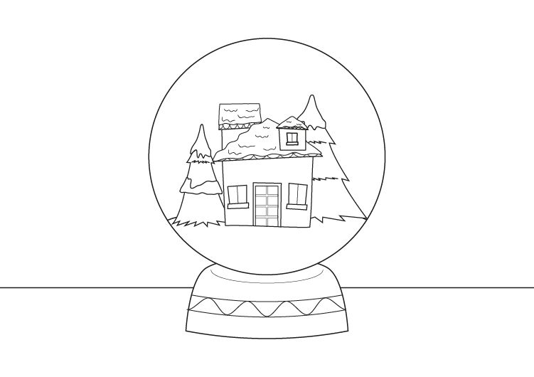 Bola de nieve: dibujo para colorear e imprimir