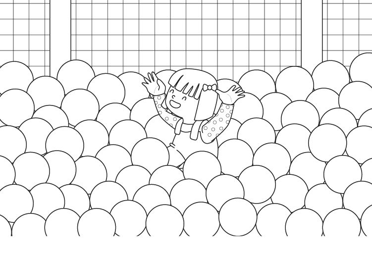 Piscina de bolas: dibujo para colorear e imprimir