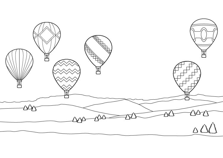 Carrera de globos: dibujo para colorear e imprimir