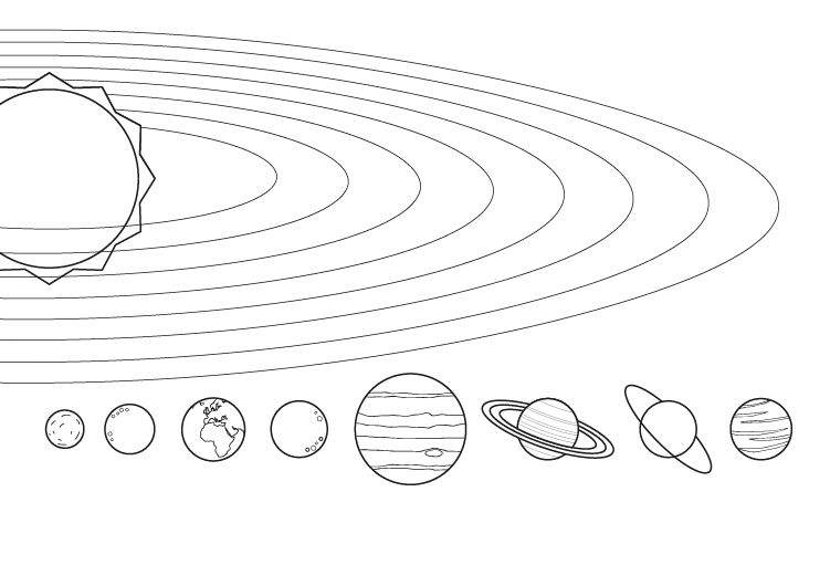 Los planetas: dibujo para colorear e imprimir