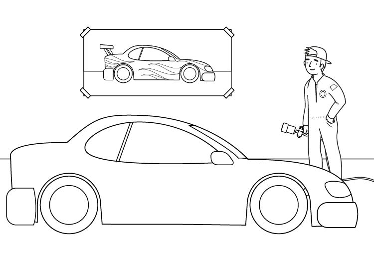 Tuning: dibujo para colorear e imprimir