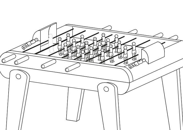 Futbolín: dibujo para colorear e imprimir