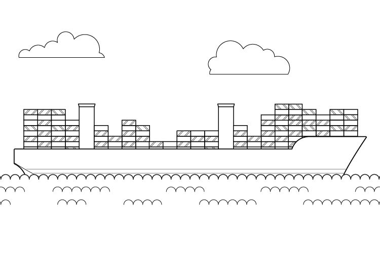 El barco más grande del mundo: dibujo para colorear e imprimir