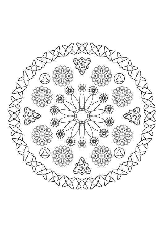 Mandala microscópica: dibujo para colorear e imprimir