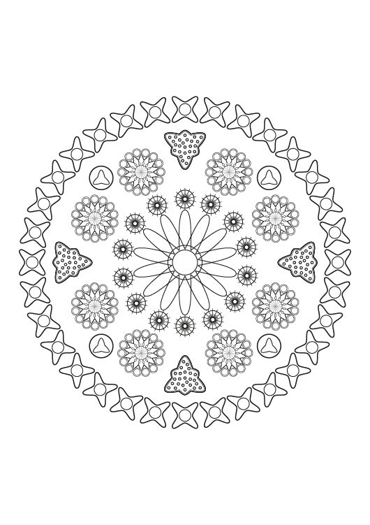 Mandala microscópica: dibujo para colorear e imprimir