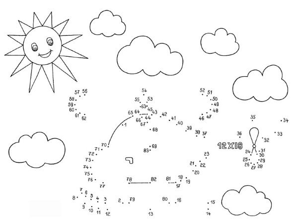 Dibujo de unir puntos de helicóptero: dibujo para colorear e imprimir