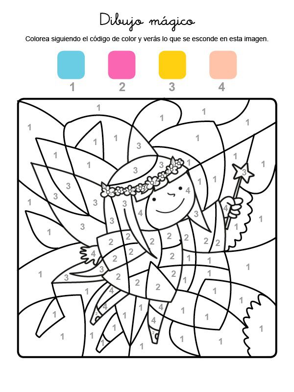 Dibujo mágico de un hada: dibujo para colorear e imprimir