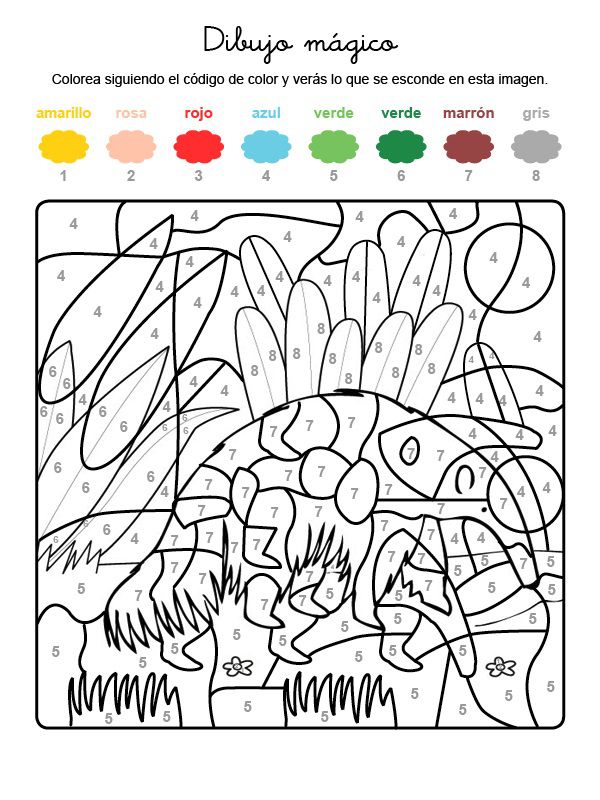 Dibujo mágico de oso hormiguero: dibujo para colorear e imprimir