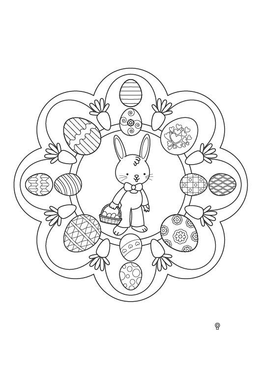 Mandala de Pascua: dibujo para colorear e imprimir