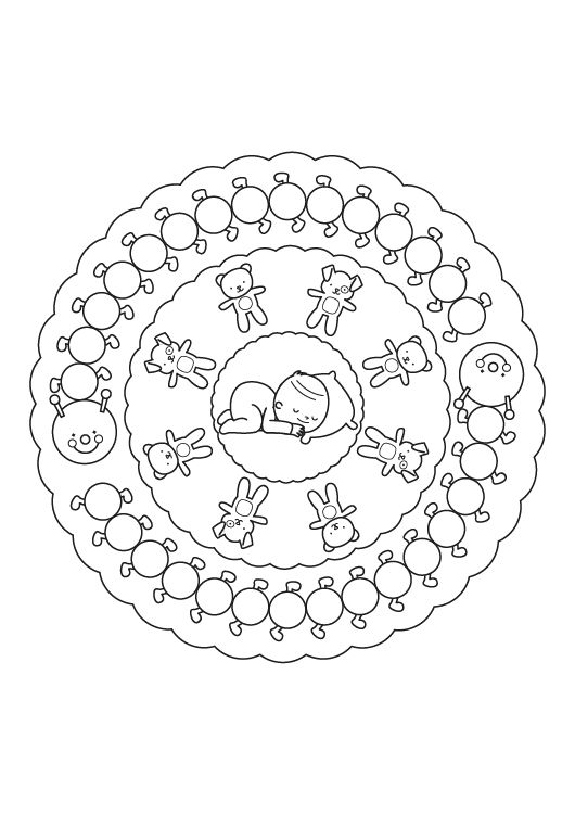 Mandala bebé: dibujo para colorear e imprimir