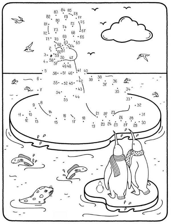 Dibujo de unir puntos de morsa: dibujo para colorear e imprimir